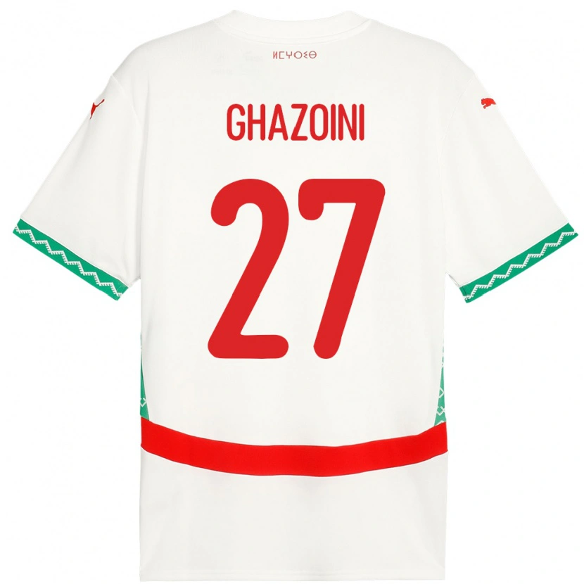 Danxen Męski Maroko Amine Ghazoini #27 Biały Wyjazdowa Koszulka 24-26 Koszulki Klubowe