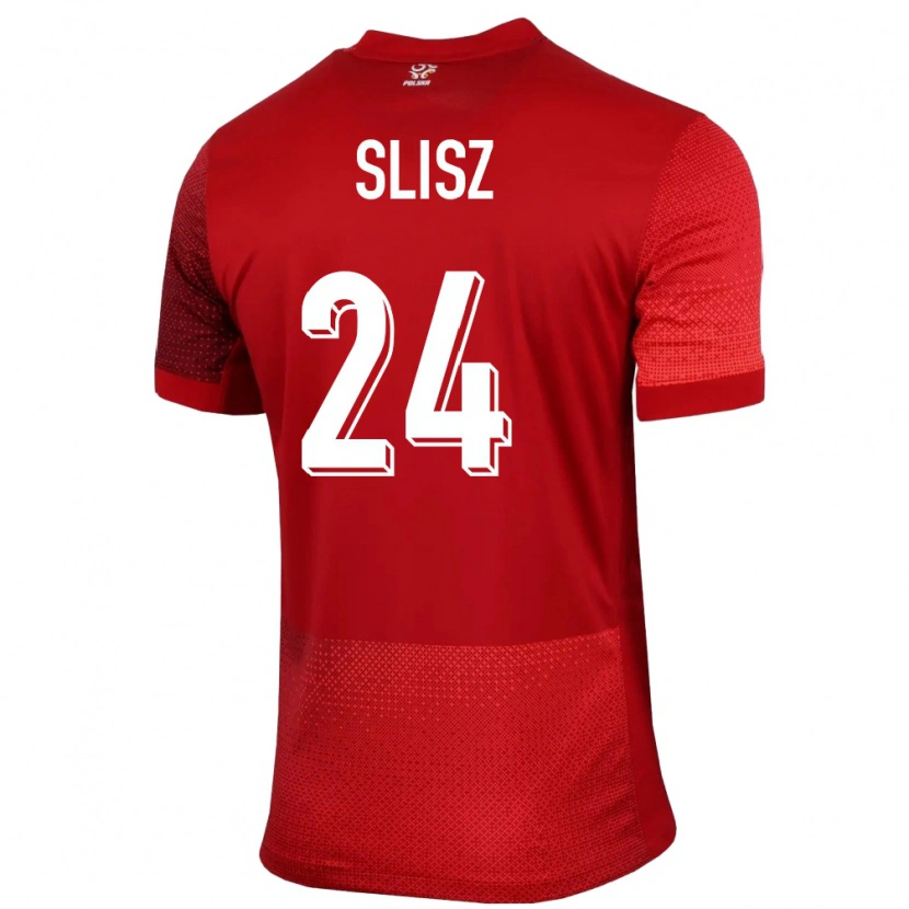 Danxen Męski Polska Bartosz Slisz #24 Czerwony Wyjazdowa Koszulka 24-26 Koszulki Klubowe