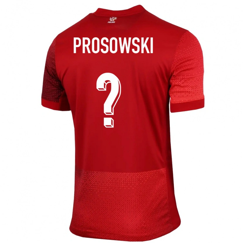 Danxen Męski Polska Robert Prosowski #0 Czerwony Wyjazdowa Koszulka 24-26 Koszulki Klubowe