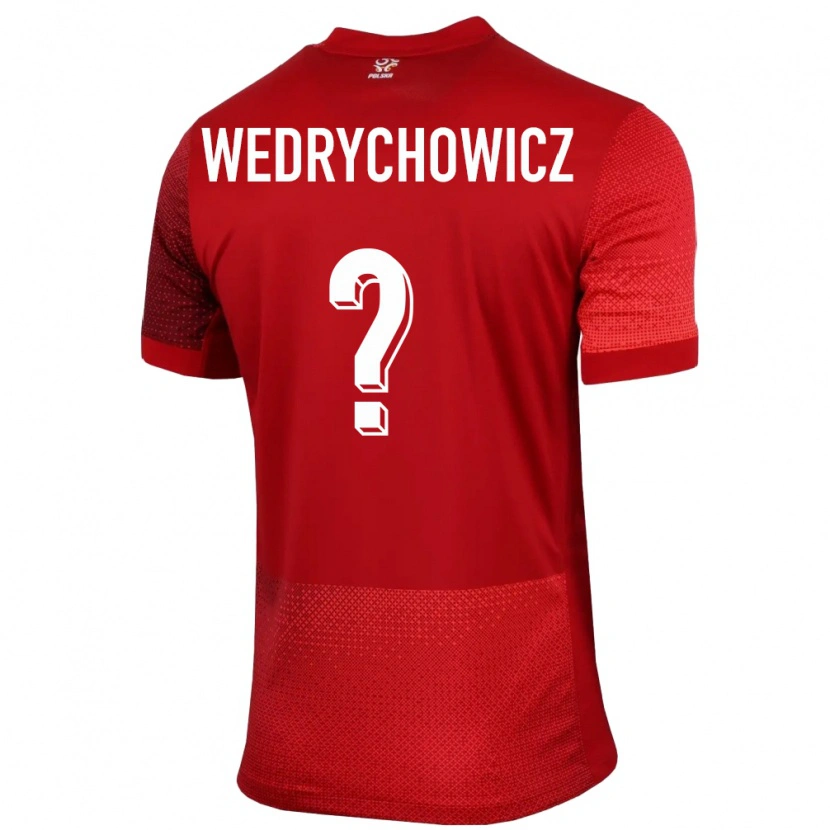 Danxen Męski Polska Karol Wedrychowicz #0 Czerwony Wyjazdowa Koszulka 24-26 Koszulki Klubowe