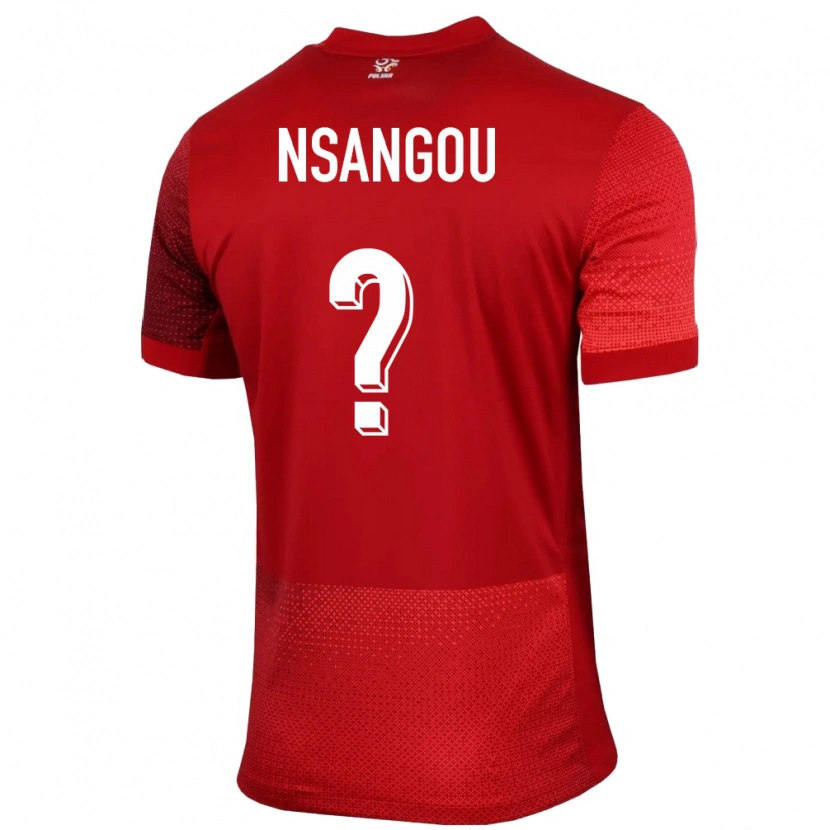 Danxen Męski Polska Jonathan Nsangou #0 Czerwony Wyjazdowa Koszulka 24-26 Koszulki Klubowe