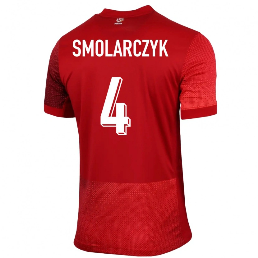 Danxen Męski Polska Bartlomiej Smolarczyk #4 Czerwony Wyjazdowa Koszulka 24-26 Koszulki Klubowe