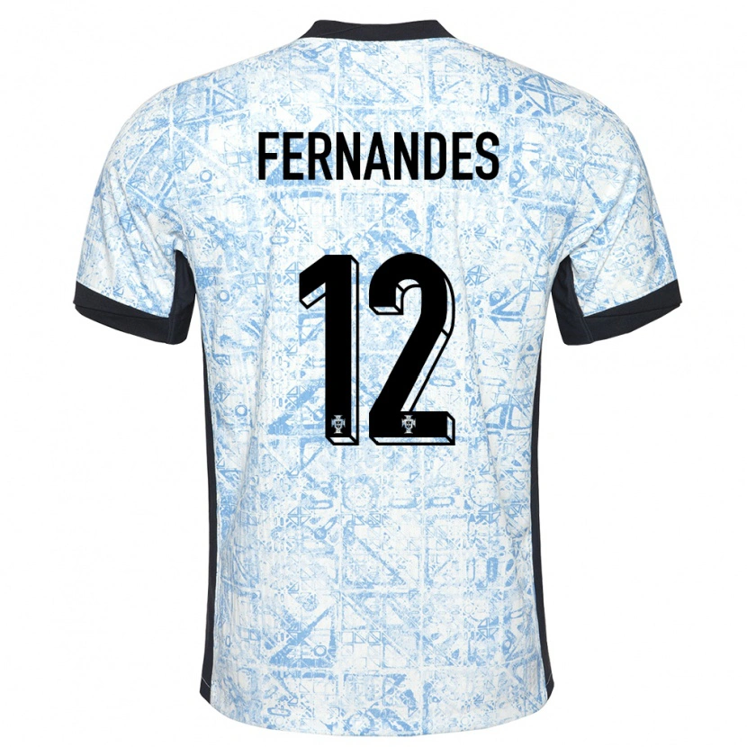 Danxen Męski Portugalia Diogo Fernandes #12 Kremowy Niebieski Wyjazdowa Koszulka 24-26 Koszulki Klubowe