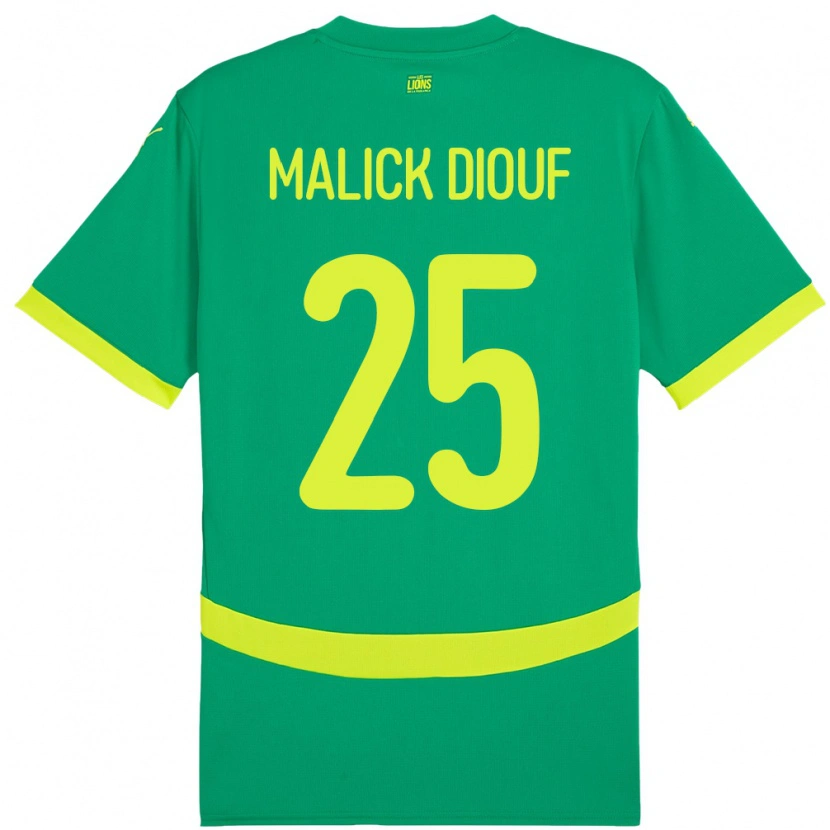Danxen Męski Senegal El Hadji Malick Diouf #25 Zielony Wyjazdowa Koszulka 24-26 Koszulki Klubowe