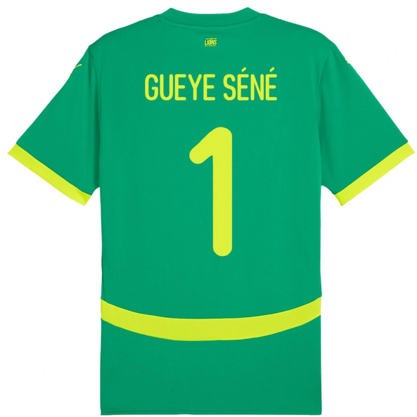Danxen Męski Senegal Thiaba Gueye Sene #1 Zielony Wyjazdowa Koszulka 24-26 Koszulki Klubowe