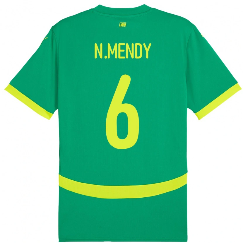 Danxen Męski Senegal Nampalys Mendy #6 Zielony Wyjazdowa Koszulka 24-26 Koszulki Klubowe