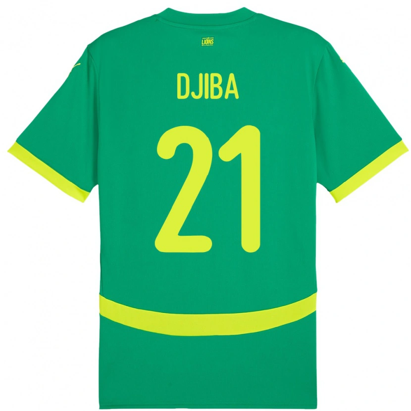 Danxen Męski Senegal Francois Djiba #21 Zielony Wyjazdowa Koszulka 24-26 Koszulki Klubowe