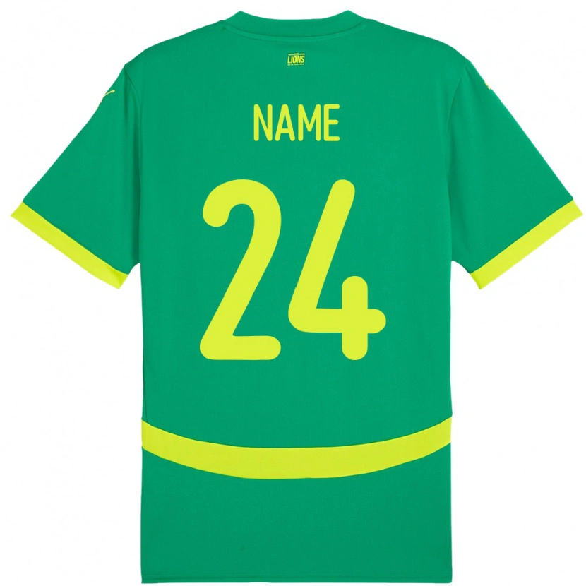Danxen Męski Senegal Moustapha Name #24 Zielony Wyjazdowa Koszulka 24-26 Koszulki Klubowe