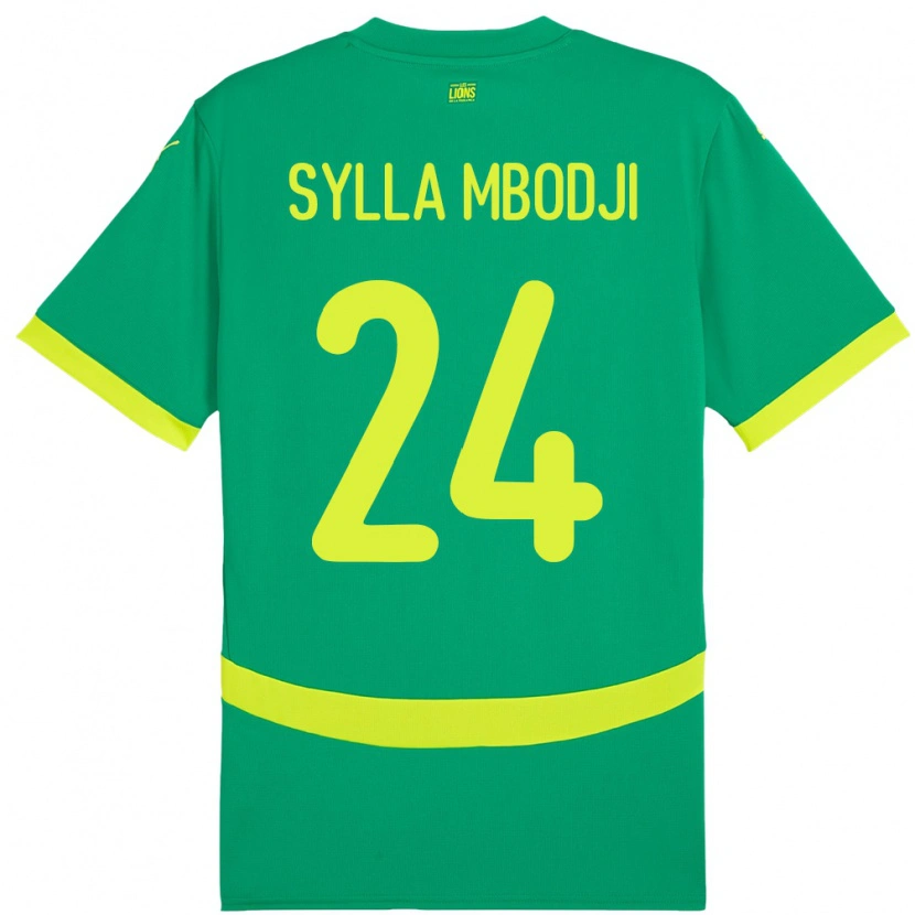 Danxen Męski Senegal Coumba Sylla Mbodji #24 Zielony Wyjazdowa Koszulka 24-26 Koszulki Klubowe