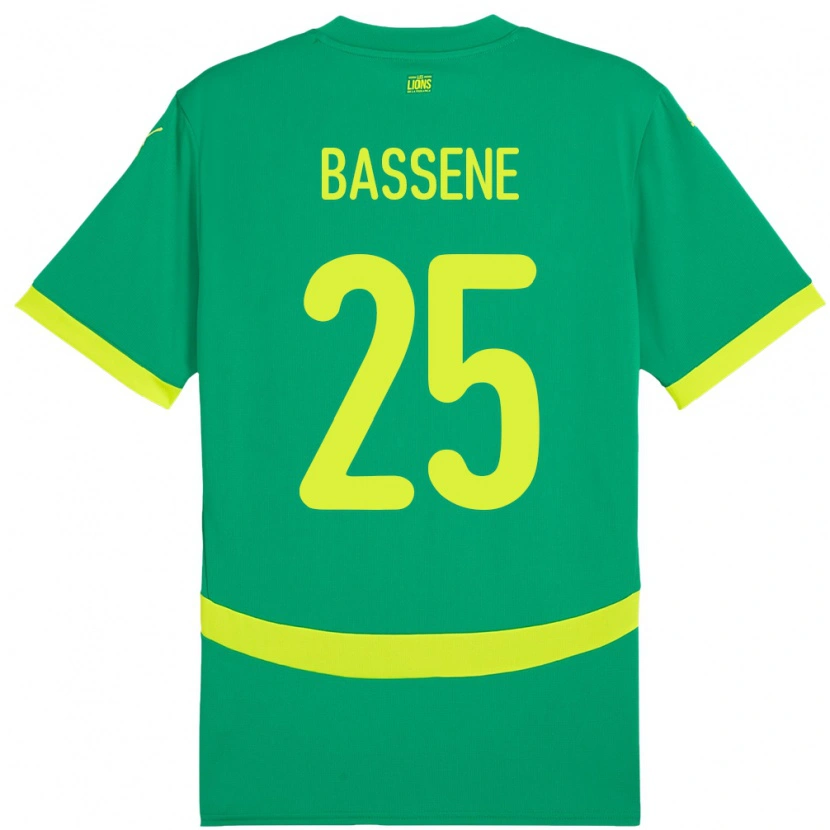 Danxen Męski Senegal Pascaline Bassene #25 Zielony Wyjazdowa Koszulka 24-26 Koszulki Klubowe