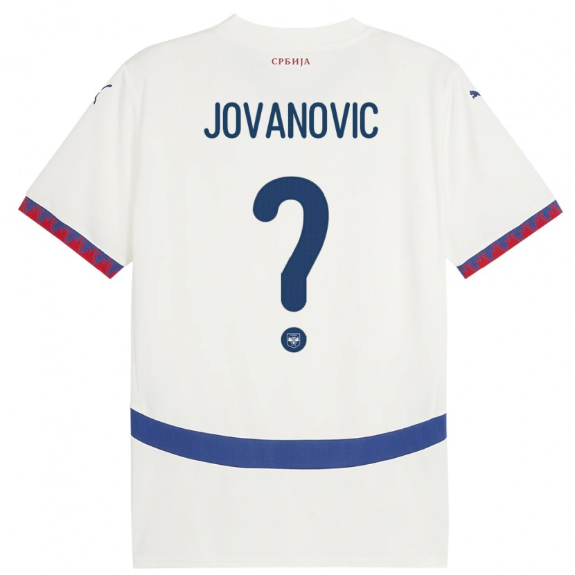 Danxen Męski Serbia Djordje Jovanovic #0 Biały Wyjazdowa Koszulka 24-26 Koszulki Klubowe