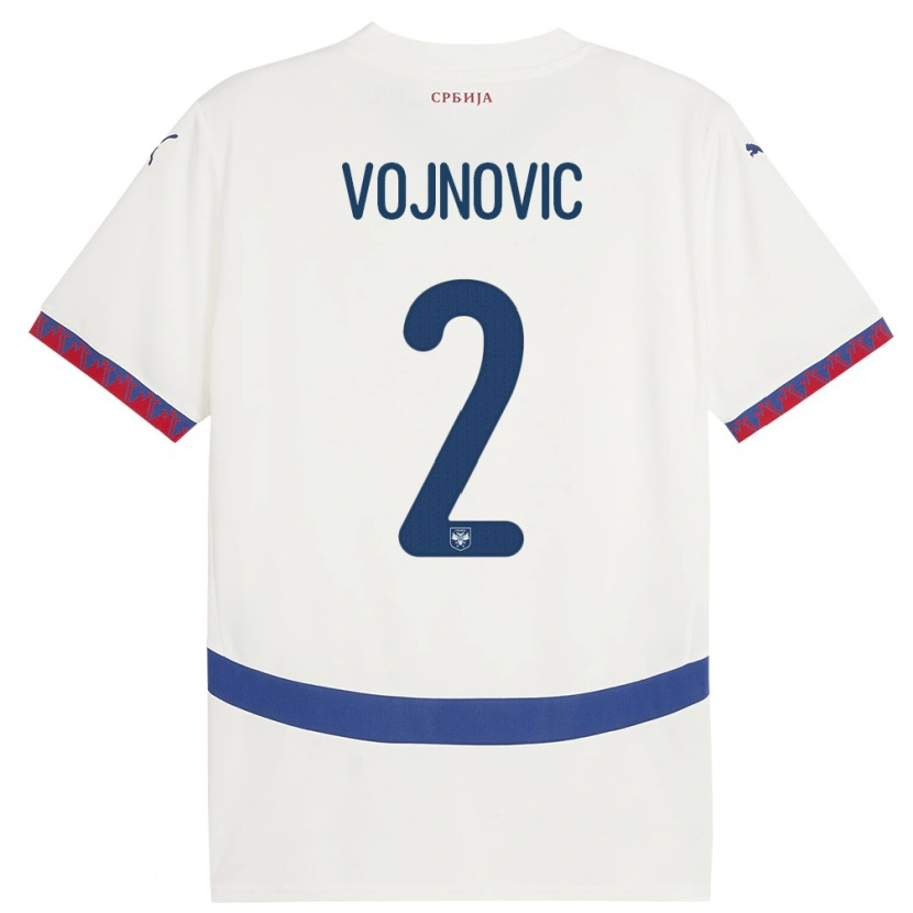 Danxen Męski Serbia Jovan Vojnovic #2 Biały Wyjazdowa Koszulka 24-26 Koszulki Klubowe