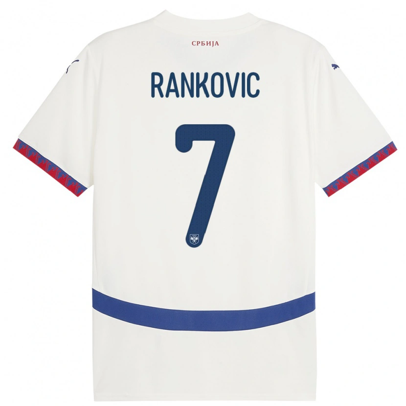 Danxen Męski Serbia Djordje Rankovic #7 Biały Wyjazdowa Koszulka 24-26 Koszulki Klubowe