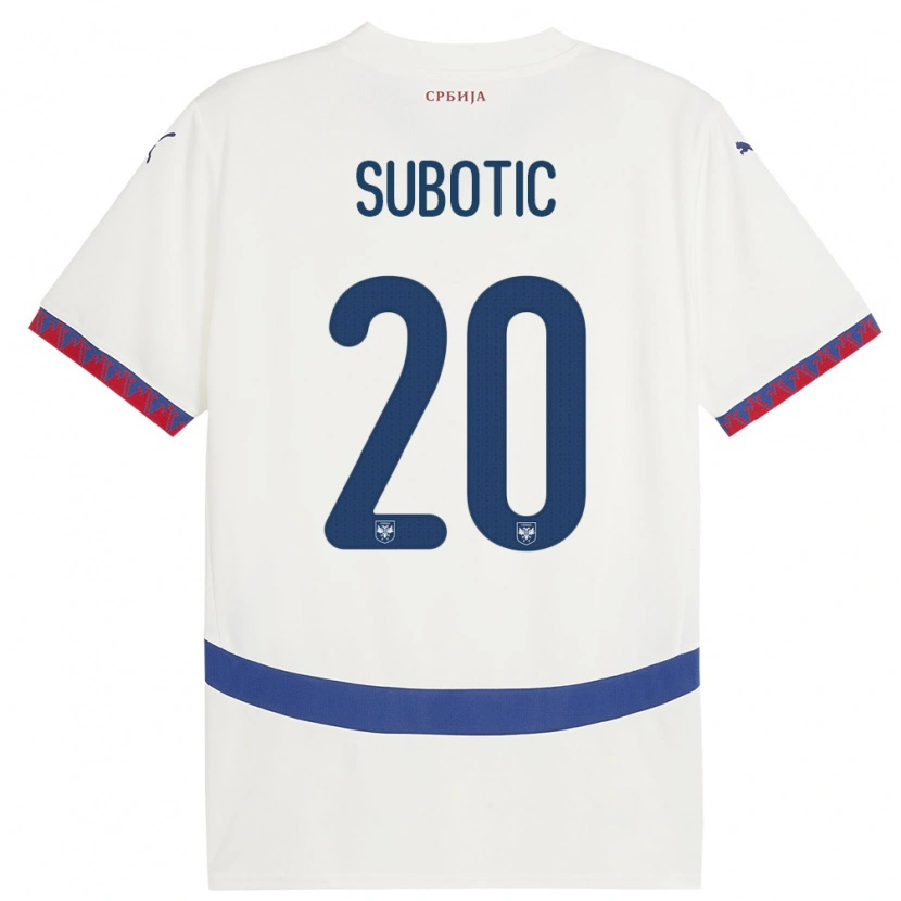 Danxen Męski Serbia Andrej Subotic #20 Biały Wyjazdowa Koszulka 24-26 Koszulki Klubowe