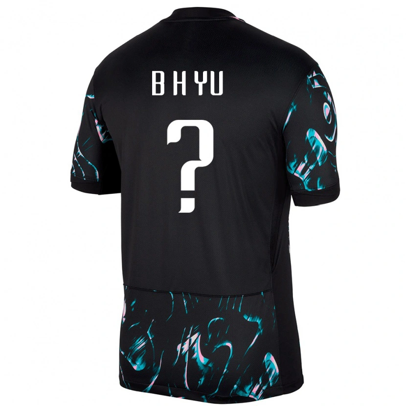 Danxen Męski Korea Południowa Yu Byeong Heon #0 Czarny Wyjazdowa Koszulka 24-26 Koszulki Klubowe