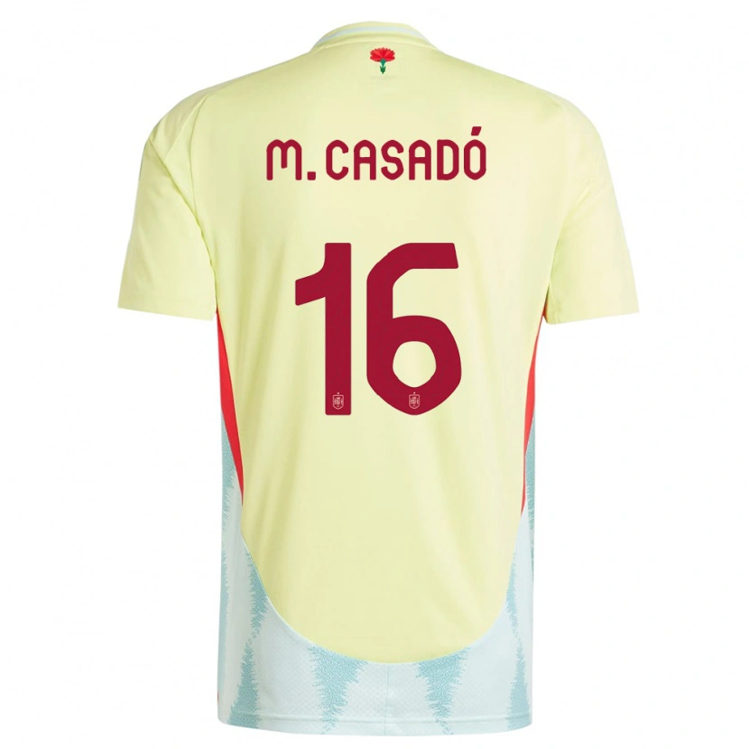 Danxen Męski Hiszpania Marc Casadó #16 Żółty Wyjazdowa Koszulka 24-26 Koszulki Klubowe