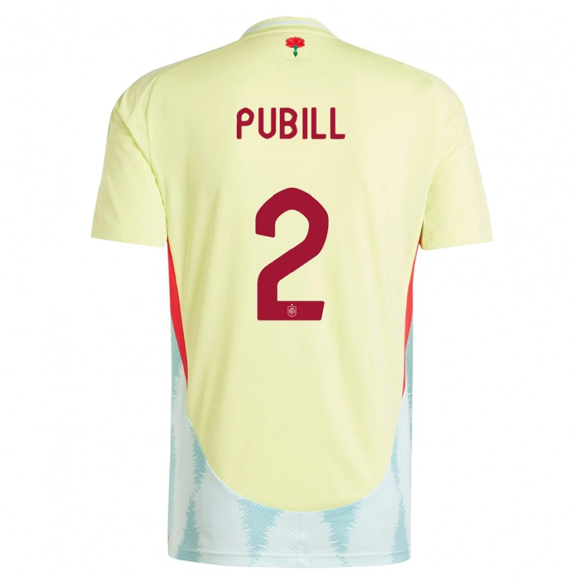 Danxen Męski Hiszpania Marc Pubill #2 Żółty Wyjazdowa Koszulka 24-26 Koszulki Klubowe