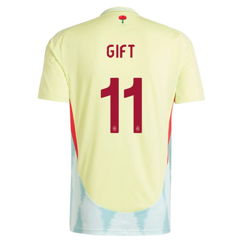 Danxen Męski Hiszpania Elijah Gift #11 Żółty Wyjazdowa Koszulka 24-26 Koszulki Klubowe