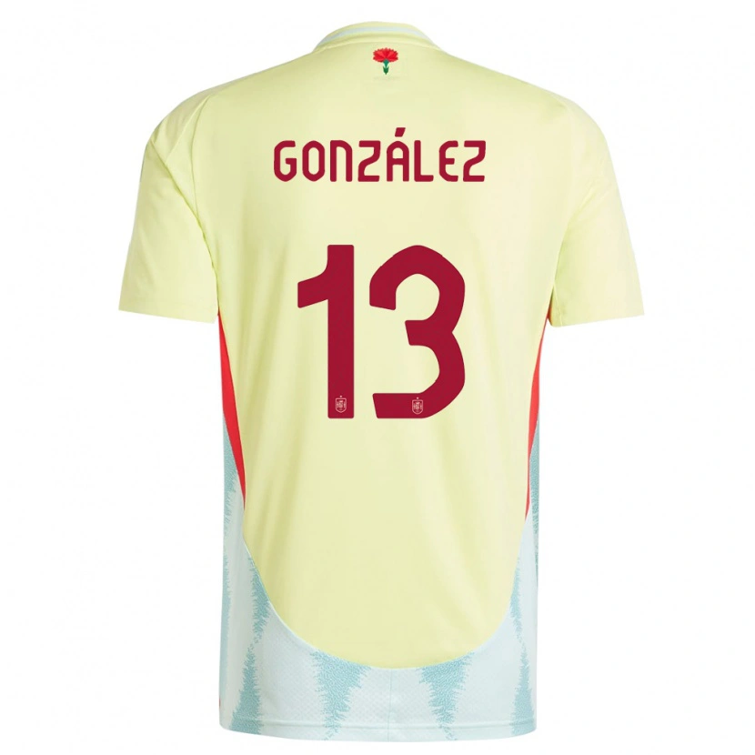 Danxen Męski Hiszpania Manu González #13 Żółty Wyjazdowa Koszulka 24-26 Koszulki Klubowe
