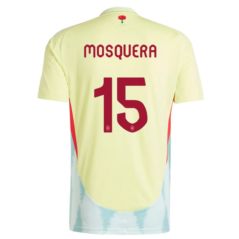 Danxen Męski Hiszpania Cristhian Mosquera #15 Żółty Wyjazdowa Koszulka 24-26 Koszulki Klubowe