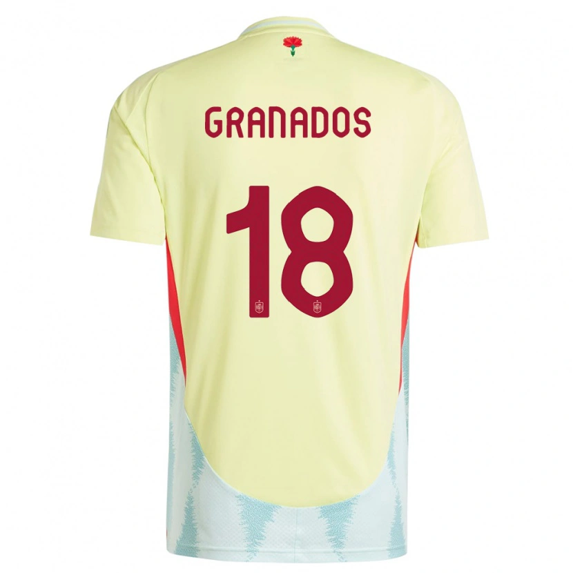 Danxen Męski Hiszpania Alejandro Granados #18 Żółty Wyjazdowa Koszulka 24-26 Koszulki Klubowe