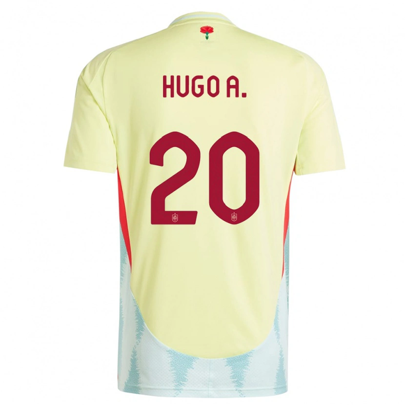 Danxen Męski Hiszpania Hugo Álvarez #20 Żółty Wyjazdowa Koszulka 24-26 Koszulki Klubowe