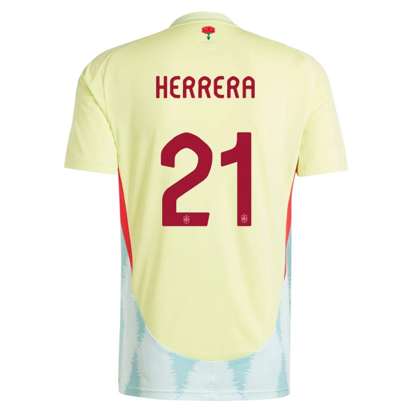 Danxen Męski Hiszpania Iker Herrera #21 Żółty Wyjazdowa Koszulka 24-26 Koszulki Klubowe