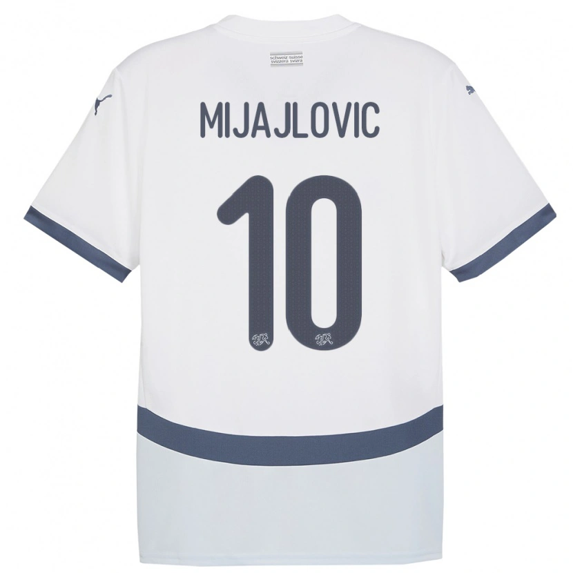 Danxen Męski Szwajcaria Mladen Mijajlovic #10 Biały Wyjazdowa Koszulka 24-26 Koszulki Klubowe