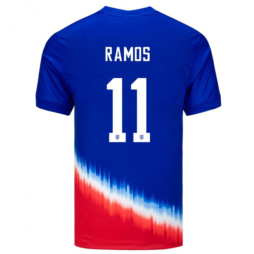 Danxen Męski Stany Zjednoczone Rubén Ramos #11 Niebieski Wyjazdowa Koszulka 24-26 Koszulki Klubowe