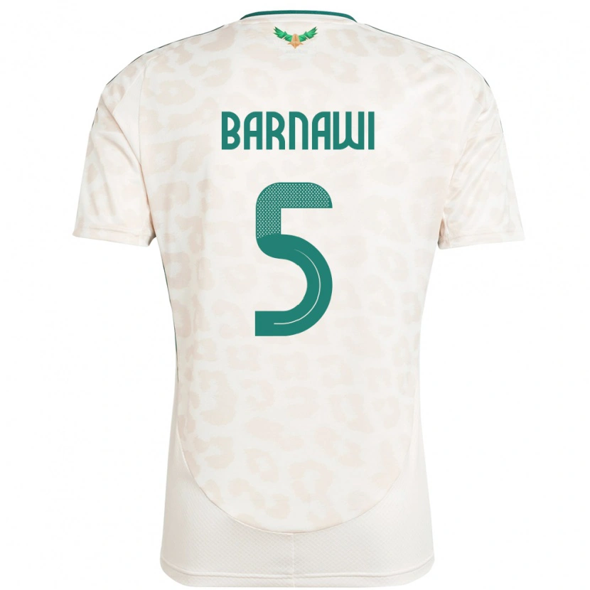 Danxen Męski Arabia Saudyjska Mohammed Barnawi #5 Biały Wyjazdowa Koszulka 24-26 Koszulki Klubowe
