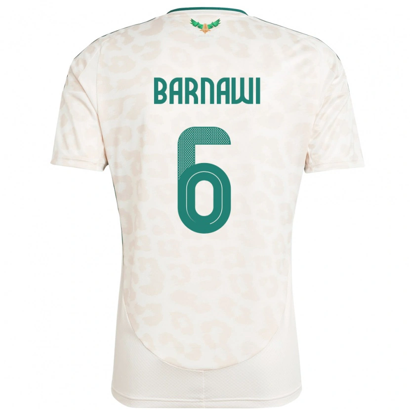 Danxen Męski Arabia Saudyjska Saleh Barnawi #6 Biały Wyjazdowa Koszulka 24-26 Koszulki Klubowe