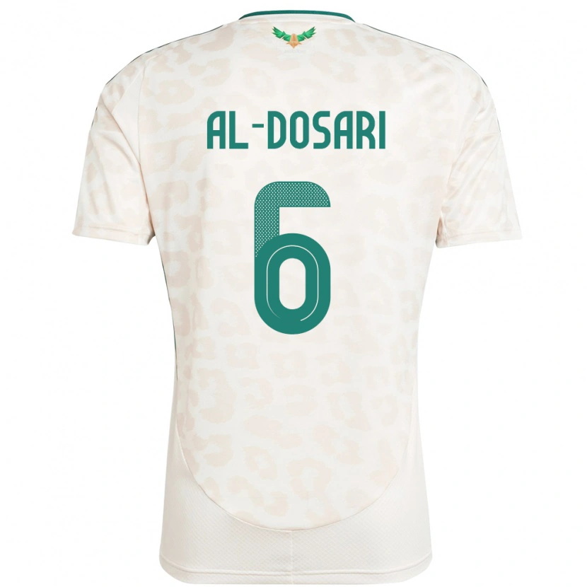 Danxen Męski Arabia Saudyjska Saeed Al-Dosari #6 Biały Wyjazdowa Koszulka 24-26 Koszulki Klubowe
