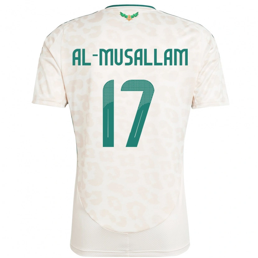 Danxen Męski Arabia Saudyjska Hassan Al-Musallam #17 Biały Wyjazdowa Koszulka 24-26 Koszulki Klubowe