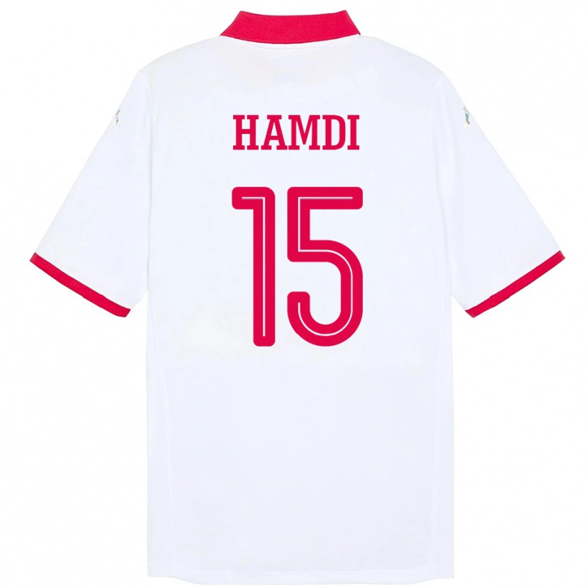 Danxen Męski Tunezja Hanna Hamdi #15 Biały Wyjazdowa Koszulka 24-26 Koszulki Klubowe