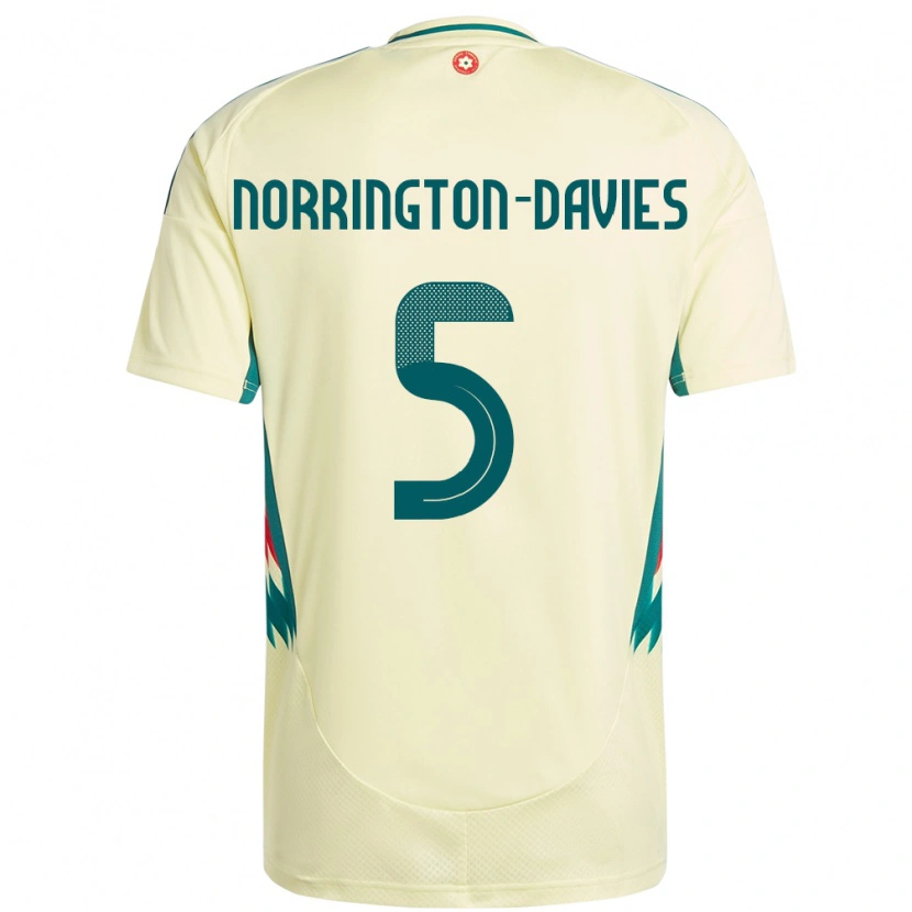 Danxen Męski Walia Rhys Norrington-Davies #5 Beżowy Żółty Wyjazdowa Koszulka 24-26 Koszulki Klubowe