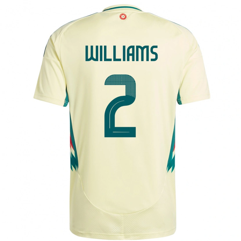 Danxen Męski Walia Morgan Williams #2 Beżowy Żółty Wyjazdowa Koszulka 24-26 Koszulki Klubowe
