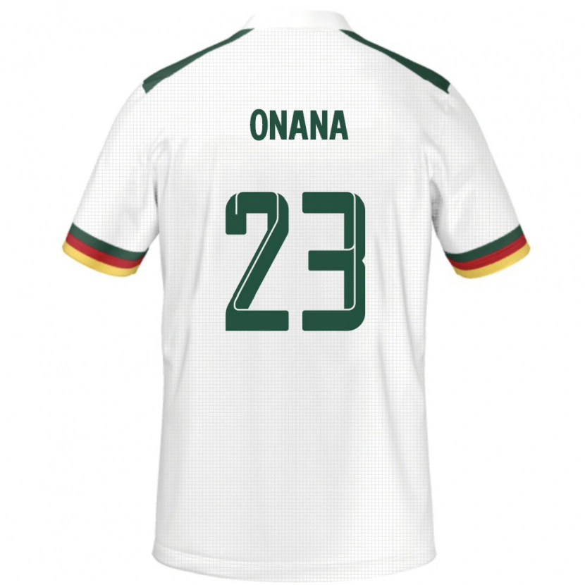 Danxen Męski Kamerun André Onana #23 Biały Wyjazdowa Koszulka 24-26 Koszulki Klubowe