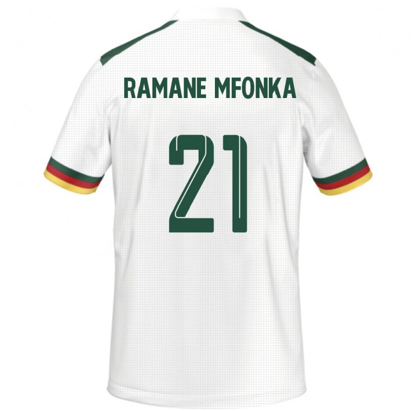 Danxen Męski Kamerun Abdel Ramane Mfonka #21 Biały Wyjazdowa Koszulka 24-26 Koszulki Klubowe