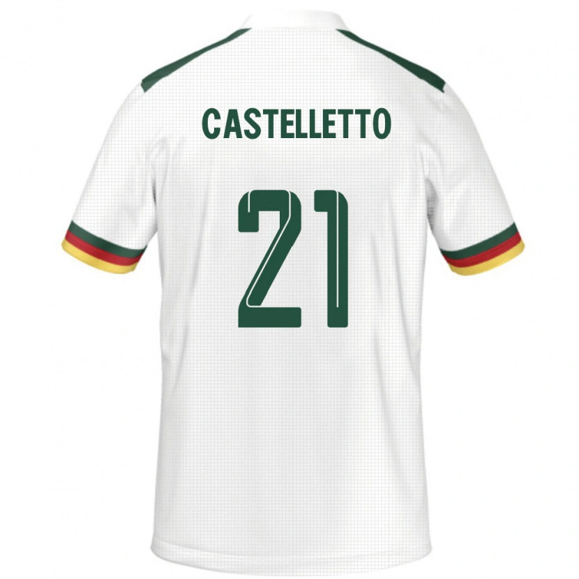 Danxen Męski Kamerun Jean-Charles Castelletto #21 Biały Wyjazdowa Koszulka 24-26 Koszulki Klubowe