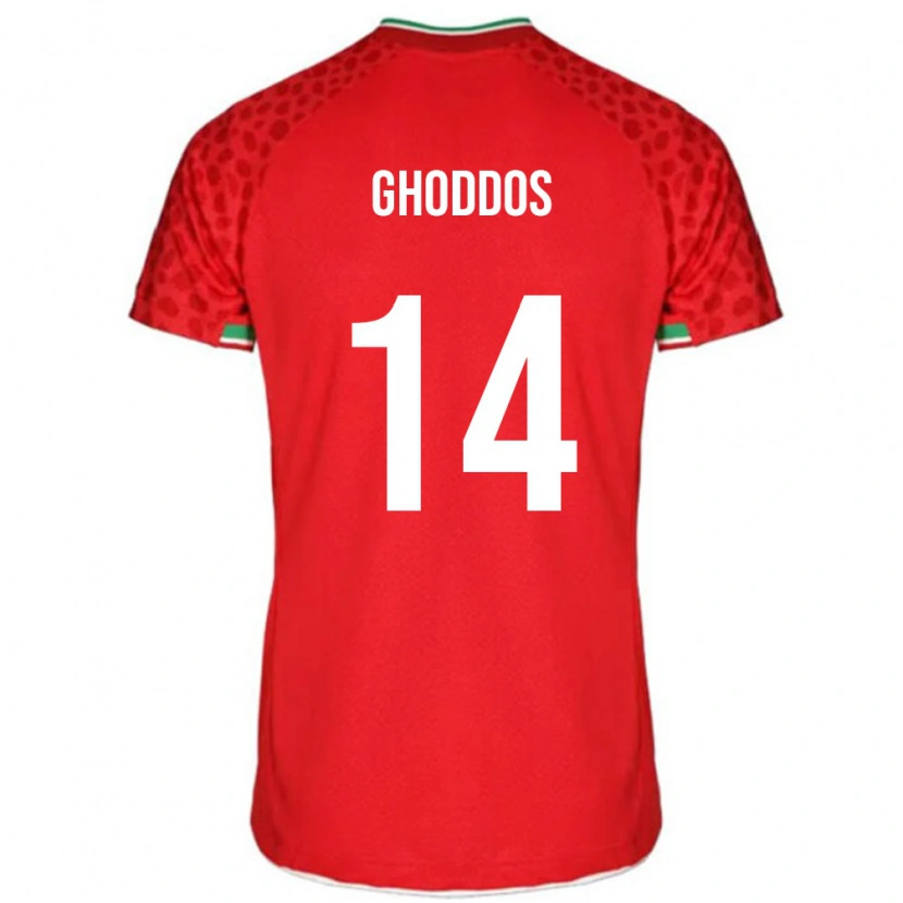 Danxen Męski Iran Saman Ghoddos #14 Czerwony Wyjazdowa Koszulka 24-26 Koszulki Klubowe