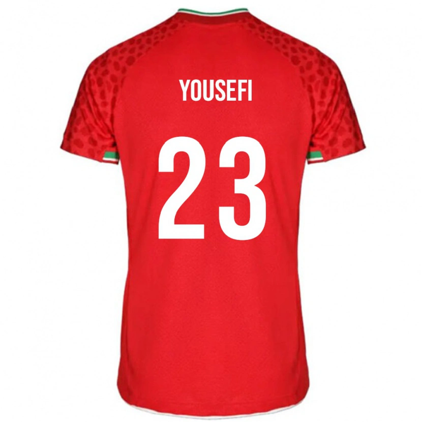 Danxen Męski Iran Aria Yousefi #23 Czerwony Wyjazdowa Koszulka 24-26 Koszulki Klubowe