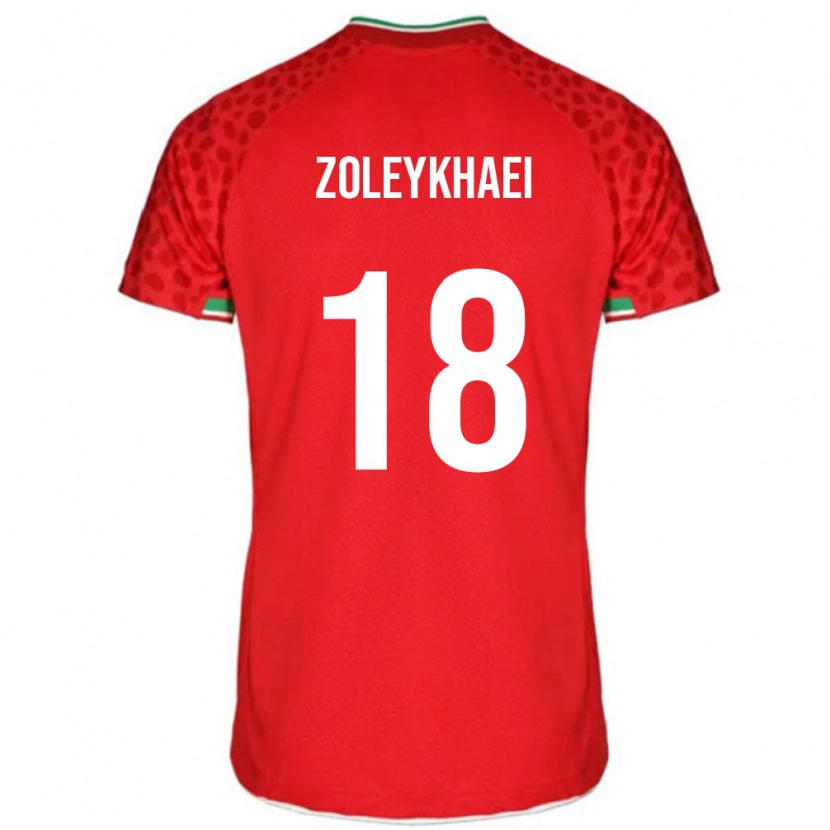 Danxen Męski Iran Abolfazl Zoleykhaei #18 Czerwony Wyjazdowa Koszulka 24-26 Koszulki Klubowe
