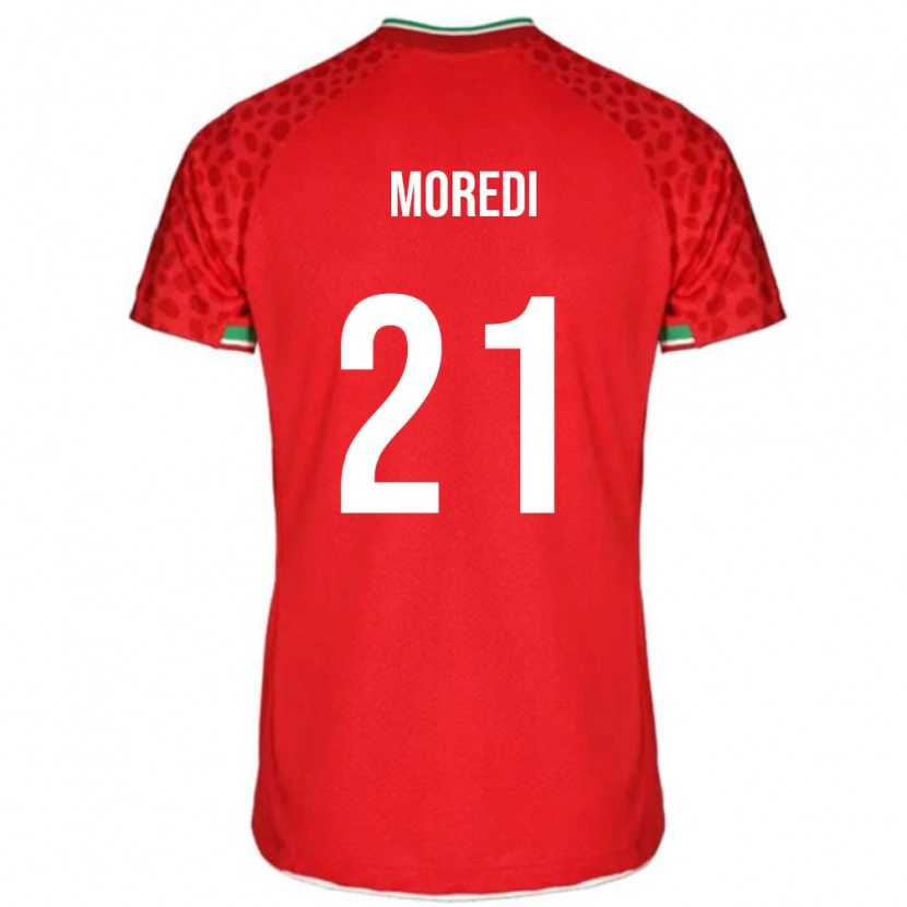 Danxen Męski Iran Abolfazl Moredi #21 Czerwony Wyjazdowa Koszulka 24-26 Koszulki Klubowe