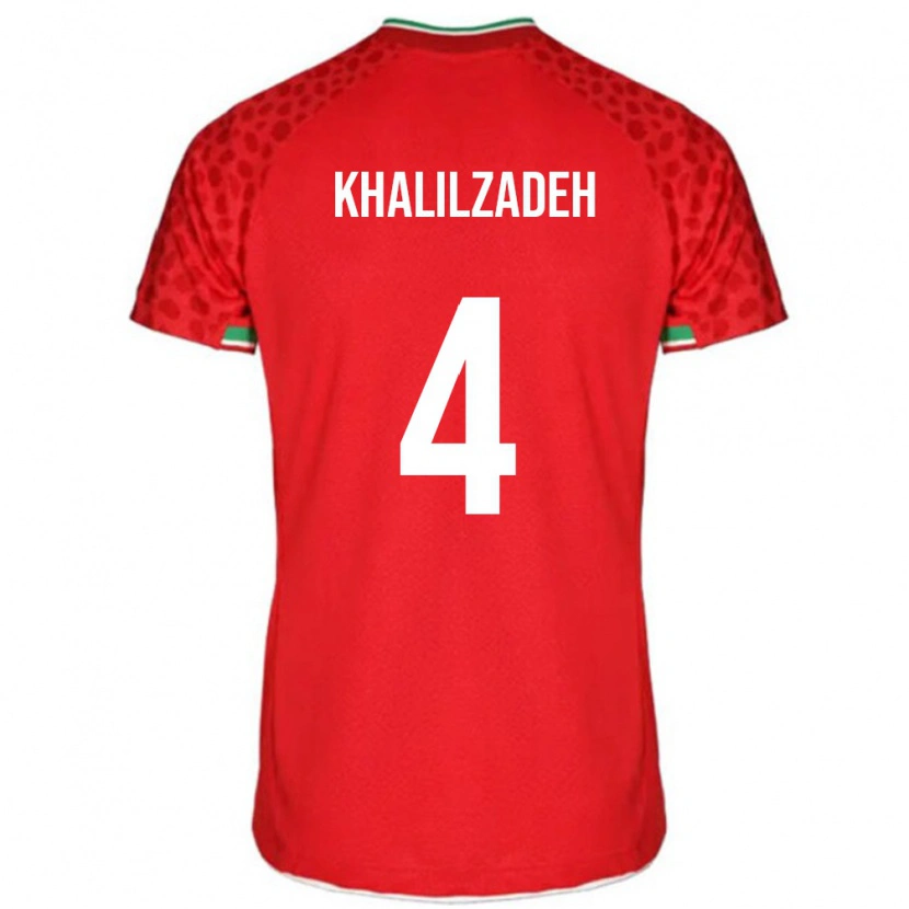 Danxen Męski Iran Shojae Khalilzadeh #4 Czerwony Wyjazdowa Koszulka 24-26 Koszulki Klubowe