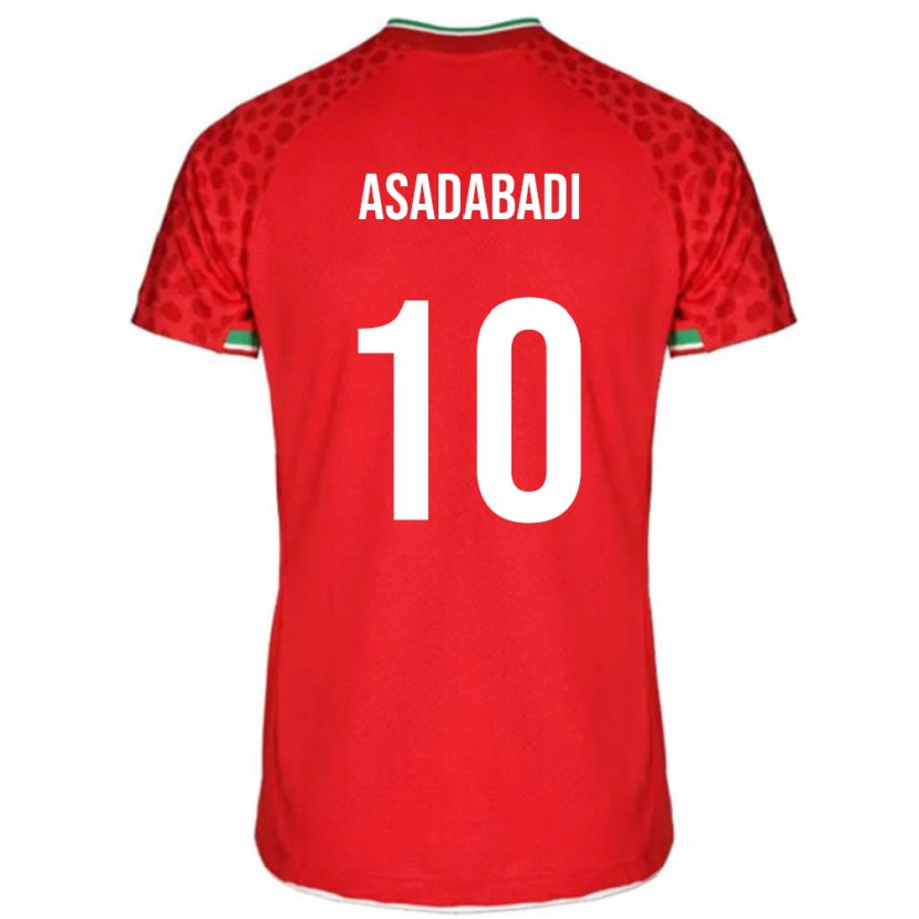 Danxen Męski Iran Alireza Asadabadi #10 Czerwony Wyjazdowa Koszulka 24-26 Koszulki Klubowe