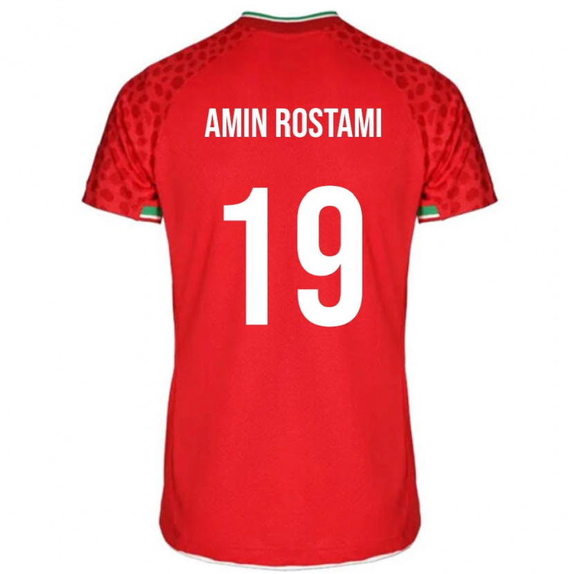 Danxen Męski Iran Mohammad Amin Rostami #19 Czerwony Wyjazdowa Koszulka 24-26 Koszulki Klubowe
