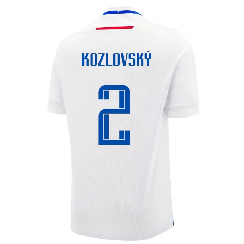 Danxen Męski Słowacja Samuel Kozlovský #2 Biały Wyjazdowa Koszulka 24-26 Koszulki Klubowe