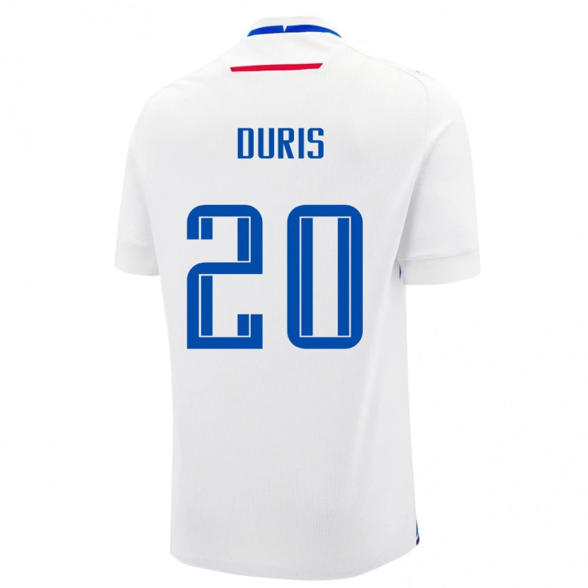 Danxen Męski Słowacja David Duris #20 Biały Wyjazdowa Koszulka 24-26 Koszulki Klubowe