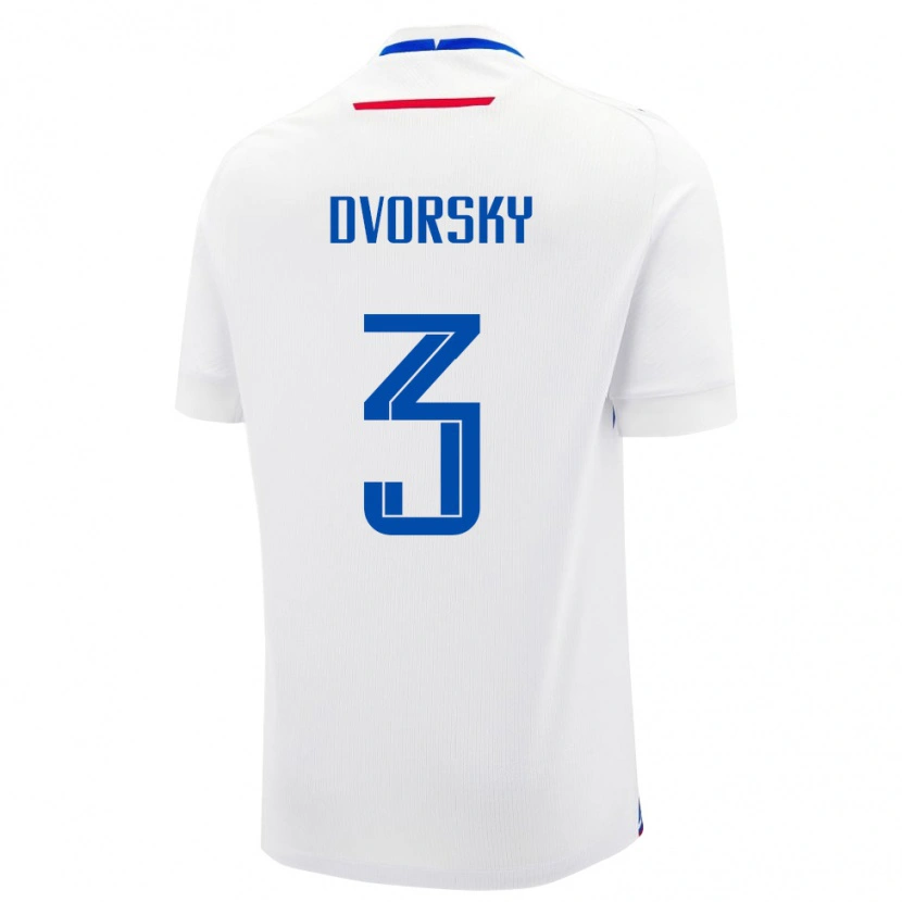 Danxen Męski Słowacja Lukas Dvorsky #3 Biały Wyjazdowa Koszulka 24-26 Koszulki Klubowe