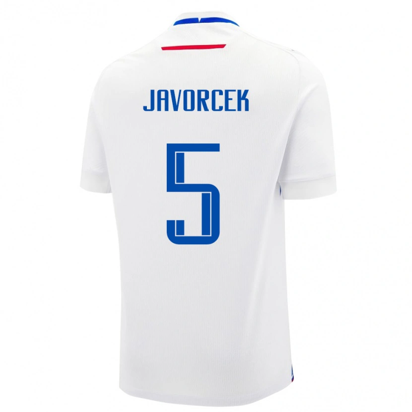 Danxen Męski Słowacja Dominik Javorcek #5 Biały Wyjazdowa Koszulka 24-26 Koszulki Klubowe